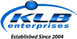 KLB Enterprises logo with blue design